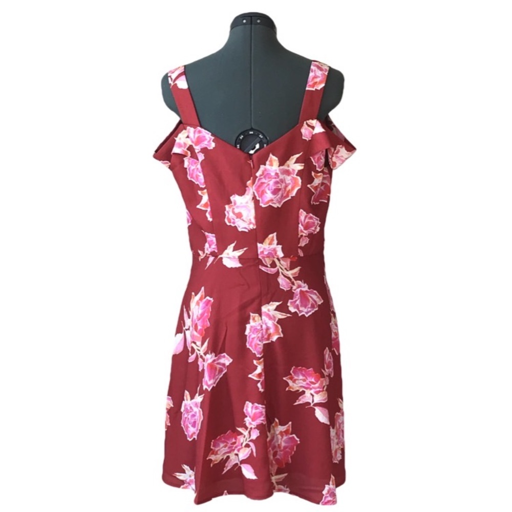 Greylin Floral Cold Shoulder Fit & Flare Dress - Picture 2 of 4